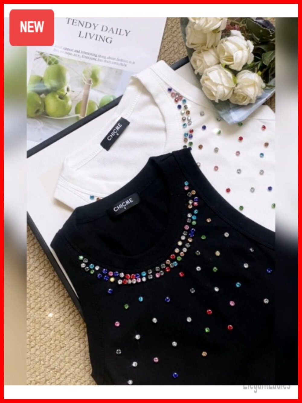 Rhinestone Racerback Tank Top - Picture 6 of 6